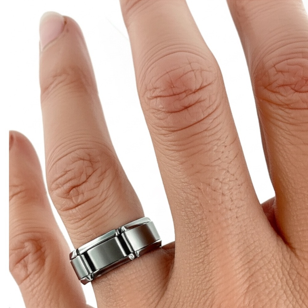 Uberry Italian Silver Tone Charm Ring Vintage